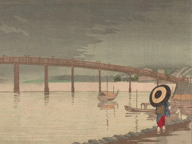 1847 - Kobayashi Kiyochika - Il cuore di Vie e il vuoto - Ponte Ohashi, Linea, 1876